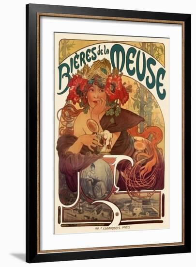 Bieres de La Meuse-Alphonse Mucha-Framed Art Print