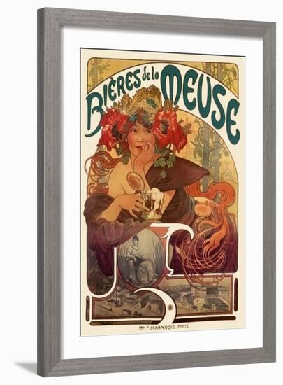 Bieres de La Meuse-Alphonse Mucha-Framed Art Print