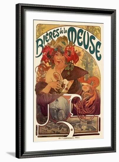 Bieres de La Meuse-Alphonse Mucha-Framed Art Print