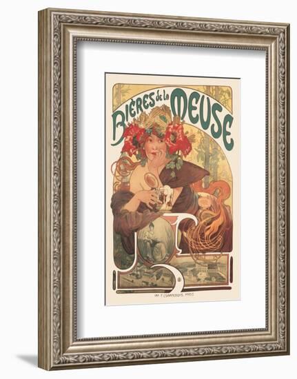 Bieres de La Meuse-Alphonse Mucha-Framed Premium Giclee Print
