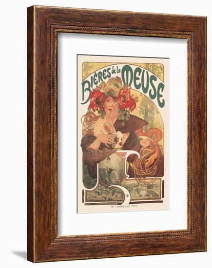 Bieres de La Meuse-Alphonse Mucha-Framed Premium Giclee Print