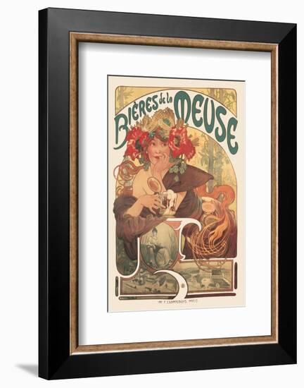 Bieres de La Meuse-Alphonse Mucha-Framed Premium Giclee Print