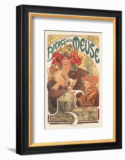 Bieres de La Meuse-Alphonse Mucha-Framed Premium Giclee Print