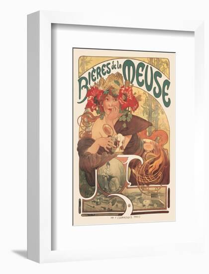 Bieres de La Meuse-Alphonse Mucha-Framed Premium Giclee Print