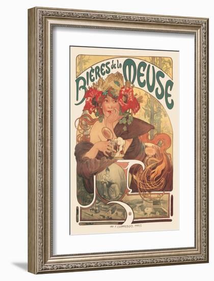 Bieres de La Meuse-Alphonse Mucha-Framed Premium Giclee Print