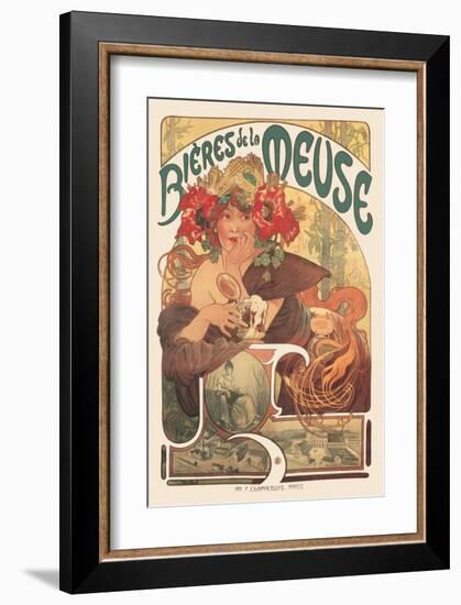 Bieres de La Meuse-Alphonse Mucha-Framed Premium Giclee Print