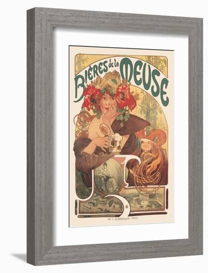 Bieres de La Meuse-Alphonse Mucha-Framed Premium Giclee Print