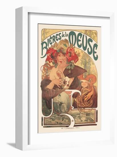 Bieres de La Meuse-Alphonse Mucha-Framed Premium Giclee Print