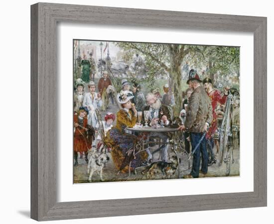 Biergarten in Kissingen. 1891-Adolph von Menzel-Framed Giclee Print