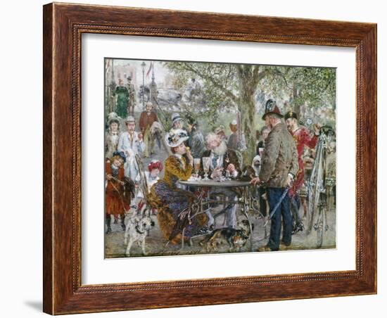 Biergarten in Kissingen. 1891-Adolph von Menzel-Framed Giclee Print