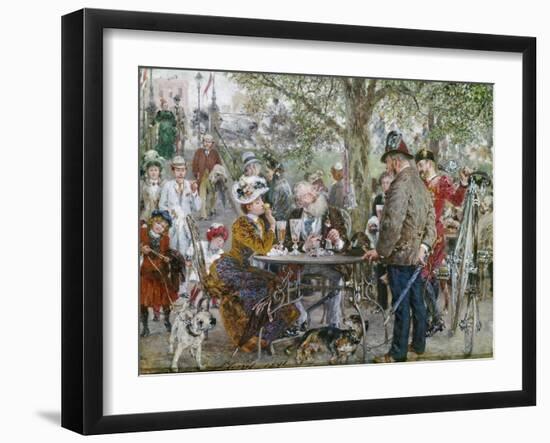 Biergarten in Kissingen. 1891-Adolph von Menzel-Framed Giclee Print