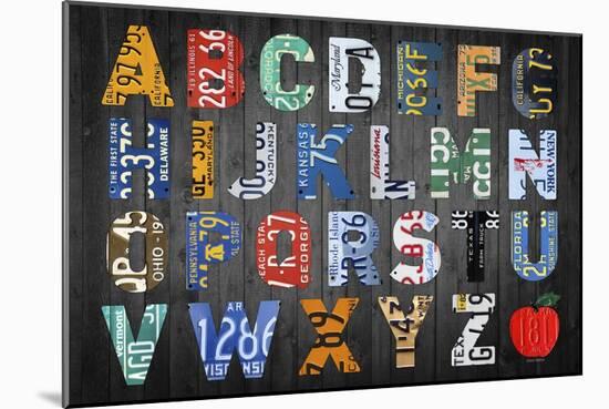 Big Alphabet-Design Turnpike-Mounted Giclee Print