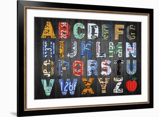 Big Alphabet-Design Turnpike-Framed Giclee Print