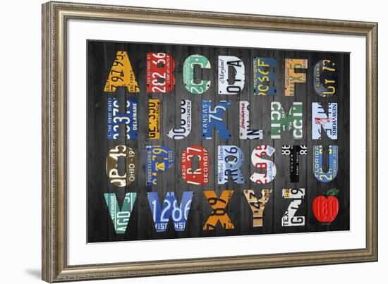 Big Alphabet-Design Turnpike-Framed Giclee Print