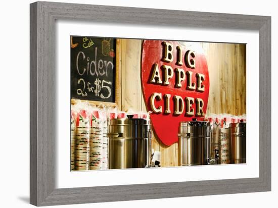 Big Apple Cider for Sale at the Christmas Market in Bryant Park,-Sabine Jacobs-Framed Photographic Print