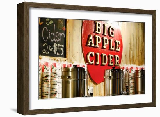 Big Apple Cider for Sale at the Christmas Market in Bryant Park,-Sabine Jacobs-Framed Photographic Print