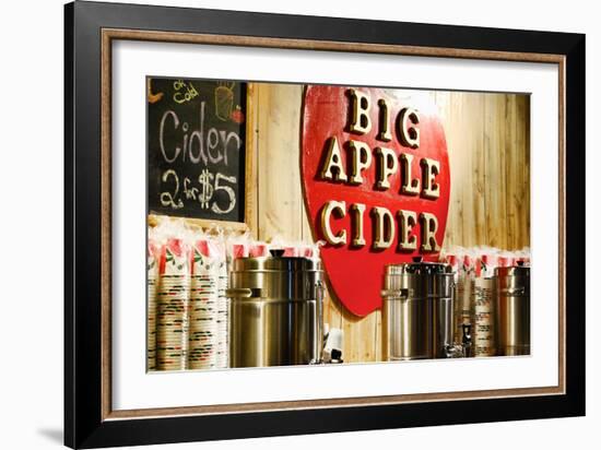 Big Apple Cider for Sale at the Christmas Market in Bryant Park,-Sabine Jacobs-Framed Photographic Print