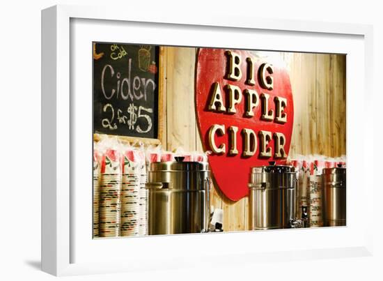 Big Apple Cider for Sale at the Christmas Market in Bryant Park,-Sabine Jacobs-Framed Photographic Print