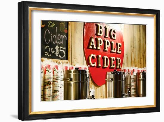 Big Apple Cider for Sale at the Christmas Market in Bryant Park,-Sabine Jacobs-Framed Photographic Print