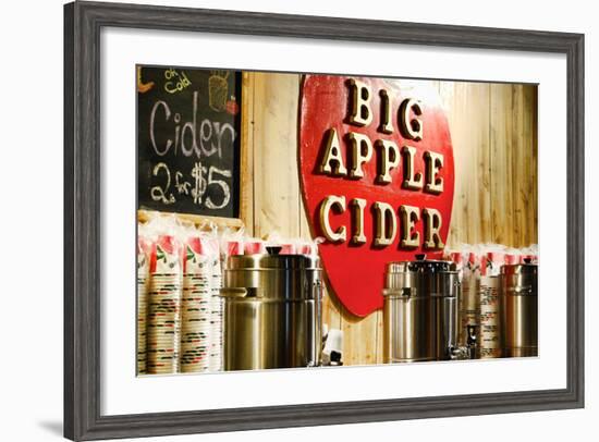 Big Apple Cider for Sale at the Christmas Market in Bryant Park,-Sabine Jacobs-Framed Photographic Print