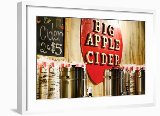 Big Apple Cider for Sale at the Christmas Market in Bryant Park,-Sabine Jacobs-Framed Photographic Print