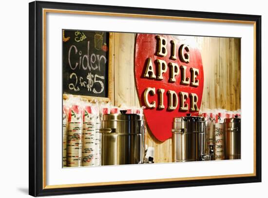 Big Apple Cider for Sale at the Christmas Market in Bryant Park,-Sabine Jacobs-Framed Photographic Print