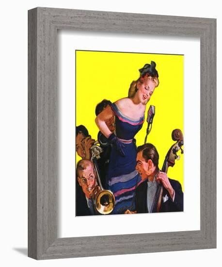 "Big Band and Songstress,"April 15, 1939-Emery Clarke-Framed Giclee Print