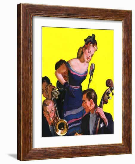 "Big Band and Songstress,"April 15, 1939-Emery Clarke-Framed Giclee Print