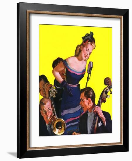 "Big Band and Songstress,"April 15, 1939-Emery Clarke-Framed Giclee Print