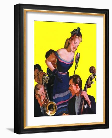 "Big Band and Songstress,"April 15, 1939-Emery Clarke-Framed Giclee Print