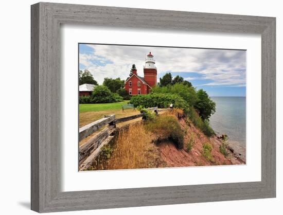 Big Bay Lighthouse Michigan-null-Framed Art Print