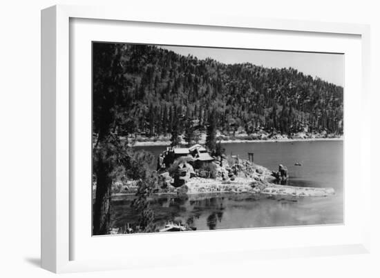 Big Bear Lake, CA View of Treasure Island Photograph - Big Bear Lake, CA-Lantern Press-Framed Art Print