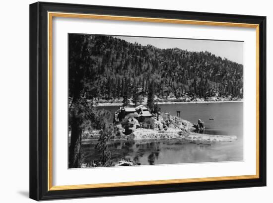 Big Bear Lake, CA View of Treasure Island Photograph - Big Bear Lake, CA-Lantern Press-Framed Art Print