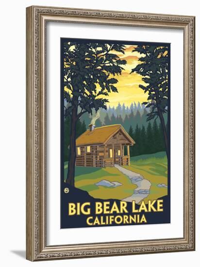 Big Bear Lake, California -Cabin in the Woods-Lantern Press-Framed Art Print
