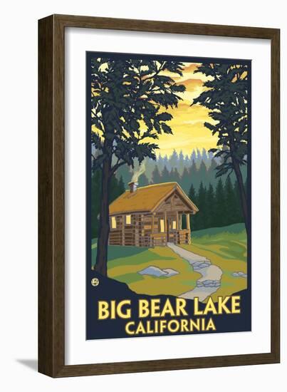 Big Bear Lake, California -Cabin in the Woods-Lantern Press-Framed Art Print