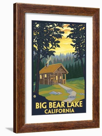 Big Bear Lake, California -Cabin in the Woods-Lantern Press-Framed Art Print