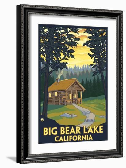 Big Bear Lake, California -Cabin in the Woods-Lantern Press-Framed Art Print