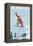 Big Bear Lake - California - Snowboarder Jumping-Lantern Press-Framed Stretched Canvas