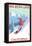 Big Bear Lake - California - Snowboarder-Lantern Press-Framed Stretched Canvas