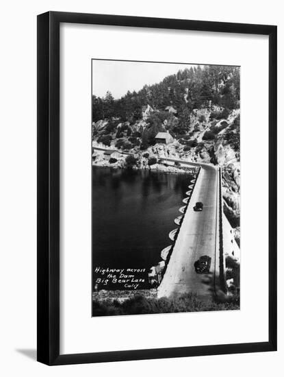 Big Bear Lake, California - View of Highway across the Dam-Lantern Press-Framed Art Print