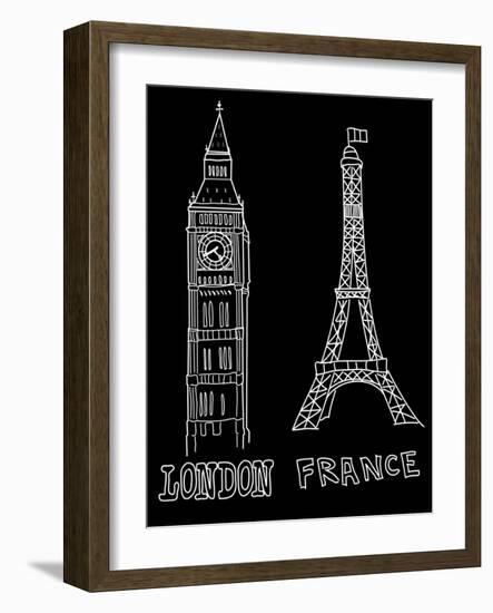 Big Ben and Eiffel Tower-Alisa Foytik-Framed Art Print