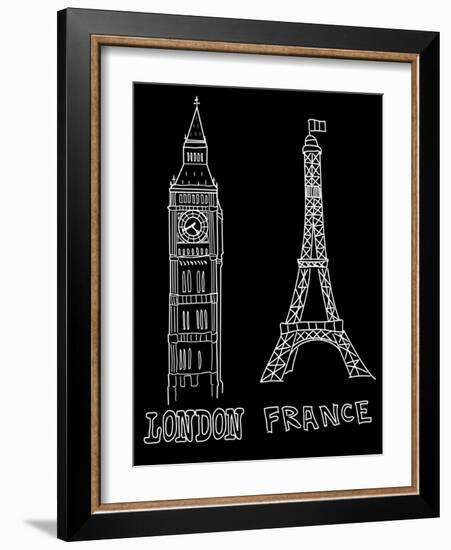 Big Ben and Eiffel Tower-Alisa Foytik-Framed Art Print