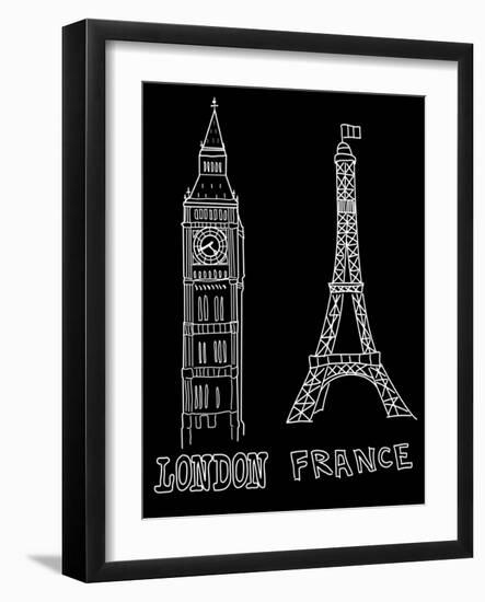 Big Ben and Eiffel Tower-Alisa Foytik-Framed Art Print