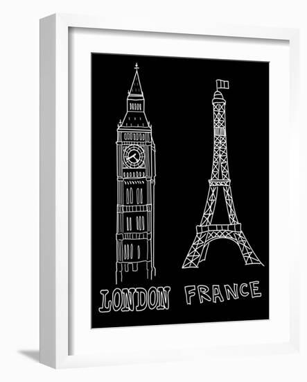 Big Ben and Eiffel Tower-Alisa Foytik-Framed Art Print