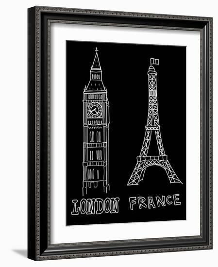 Big Ben and Eiffel Tower-Alisa Foytik-Framed Art Print