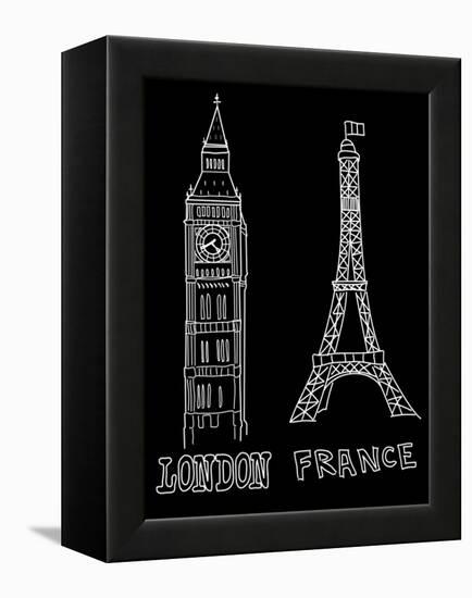 Big Ben and Eiffel Tower-Alisa Foytik-Framed Stretched Canvas