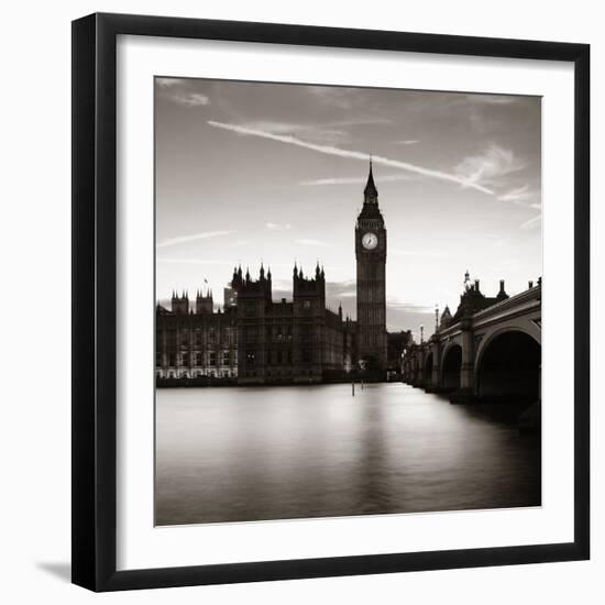 Big Ben and House of Parliament in London at Dusk Panorama.-Songquan Deng-Framed Photographic Print