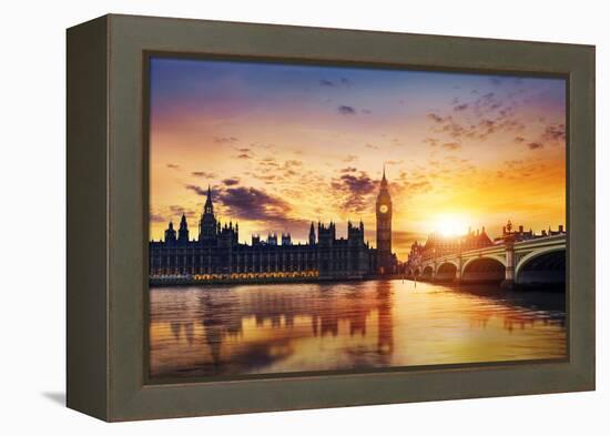 Big Ben and Houses of Parliament at Dusk, London, Uk-Beatrice Preve-Framed Premier Image Canvas