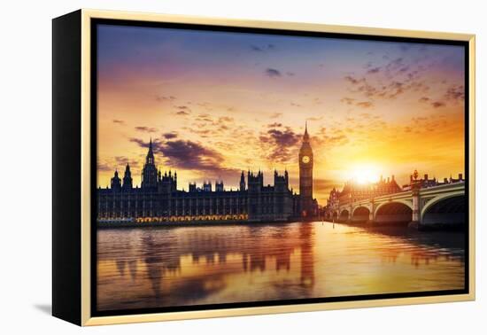 Big Ben and Houses of Parliament at Dusk, London, Uk-Beatrice Preve-Framed Premier Image Canvas