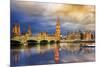 Big Ben and Houses of Parliament at Dusk, London, Uk-Beatrice Preve-Mounted Photographic Print